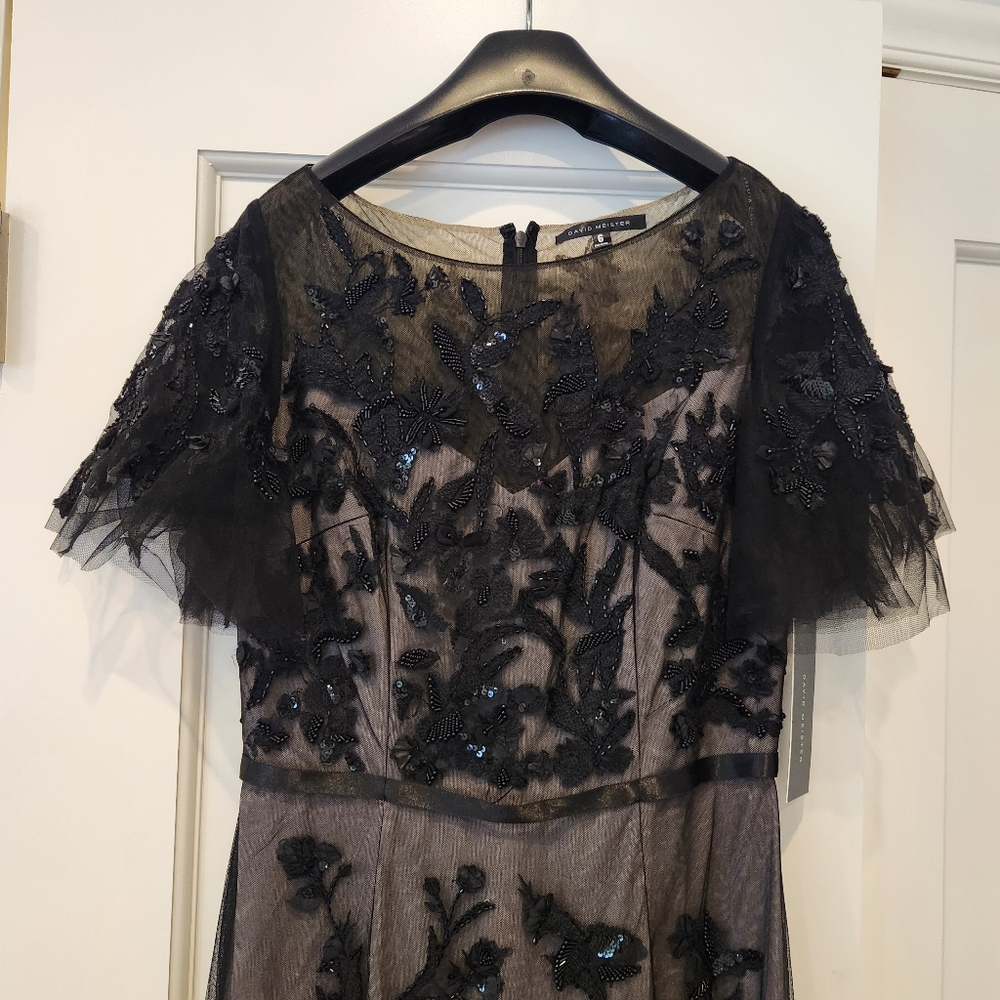 Art deco style black formal dress